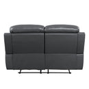Lamruil - Motion Loveseat - Gray Top Grain Leather
