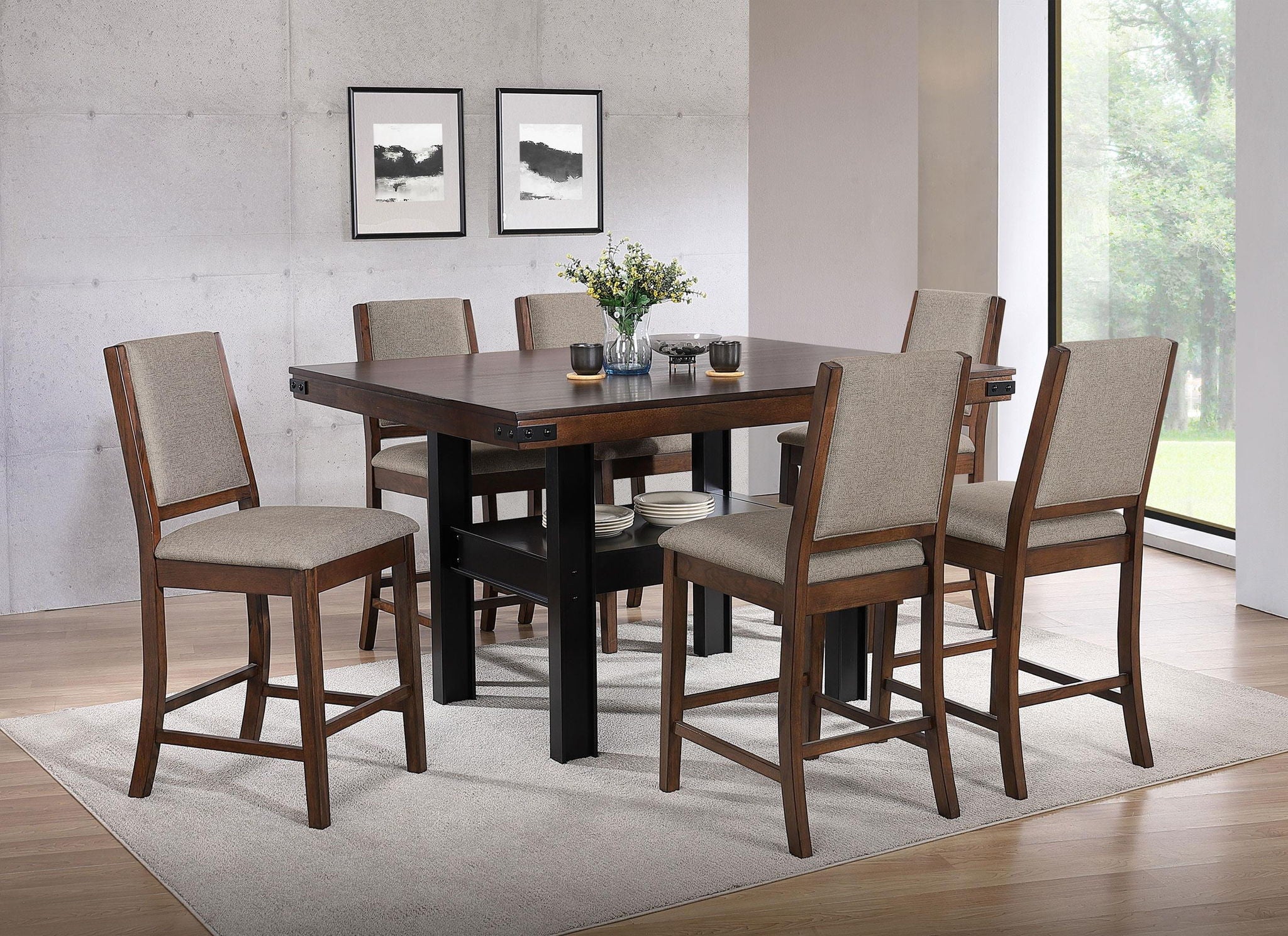 Patterson Upholstered Counter Chair Mango Oak (Set of 2) - Atlantic Fine Furniture Melbourne FL