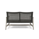 Hampton - Outdoor Wood And Wicker Loveseat - Gray