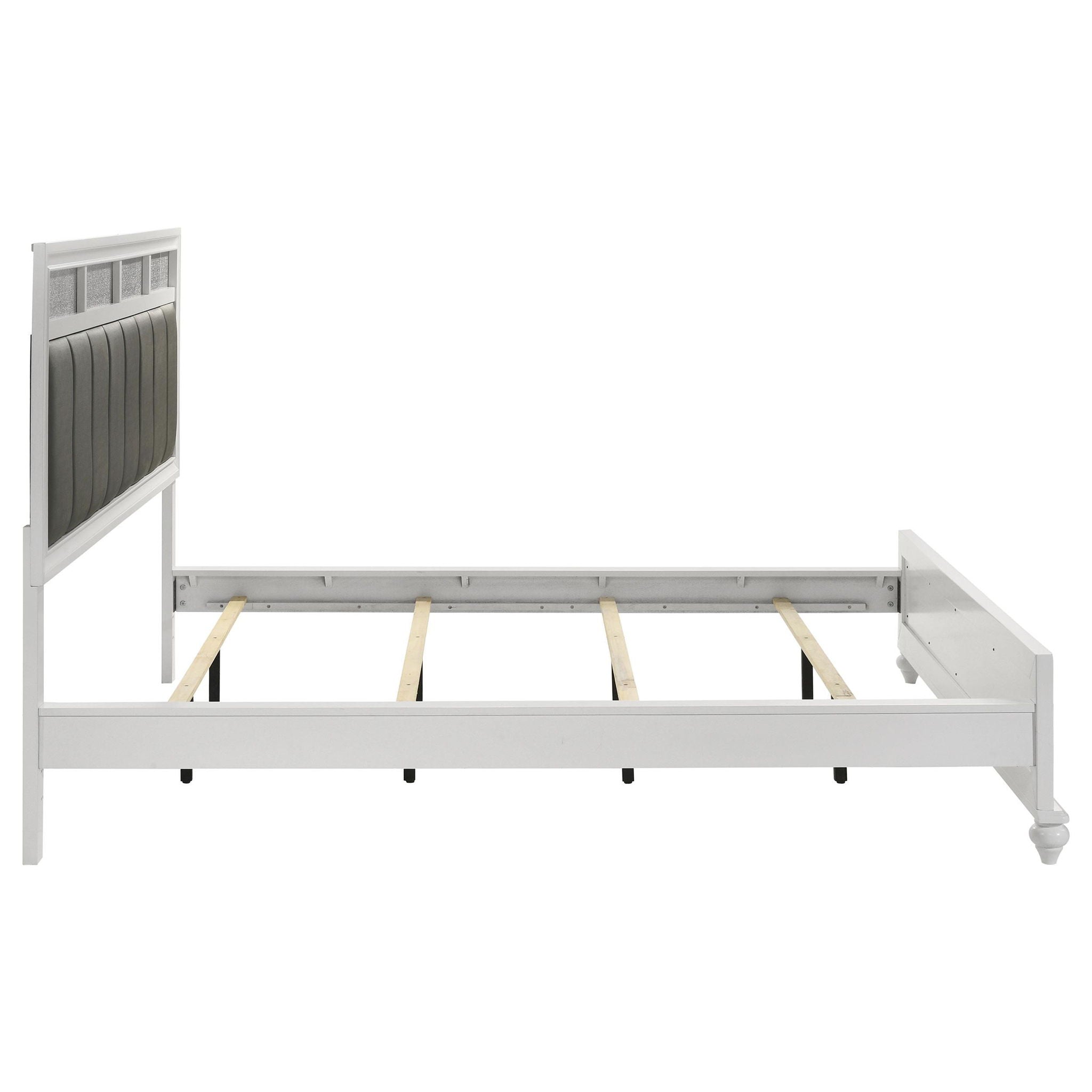 Barzini Wood California King Panel Bed White