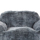 Living Room Bean Bag Sofa Chair With Memory Foam Fillings, Soft Upholstered Bean Bag Armchair - Black / Gray