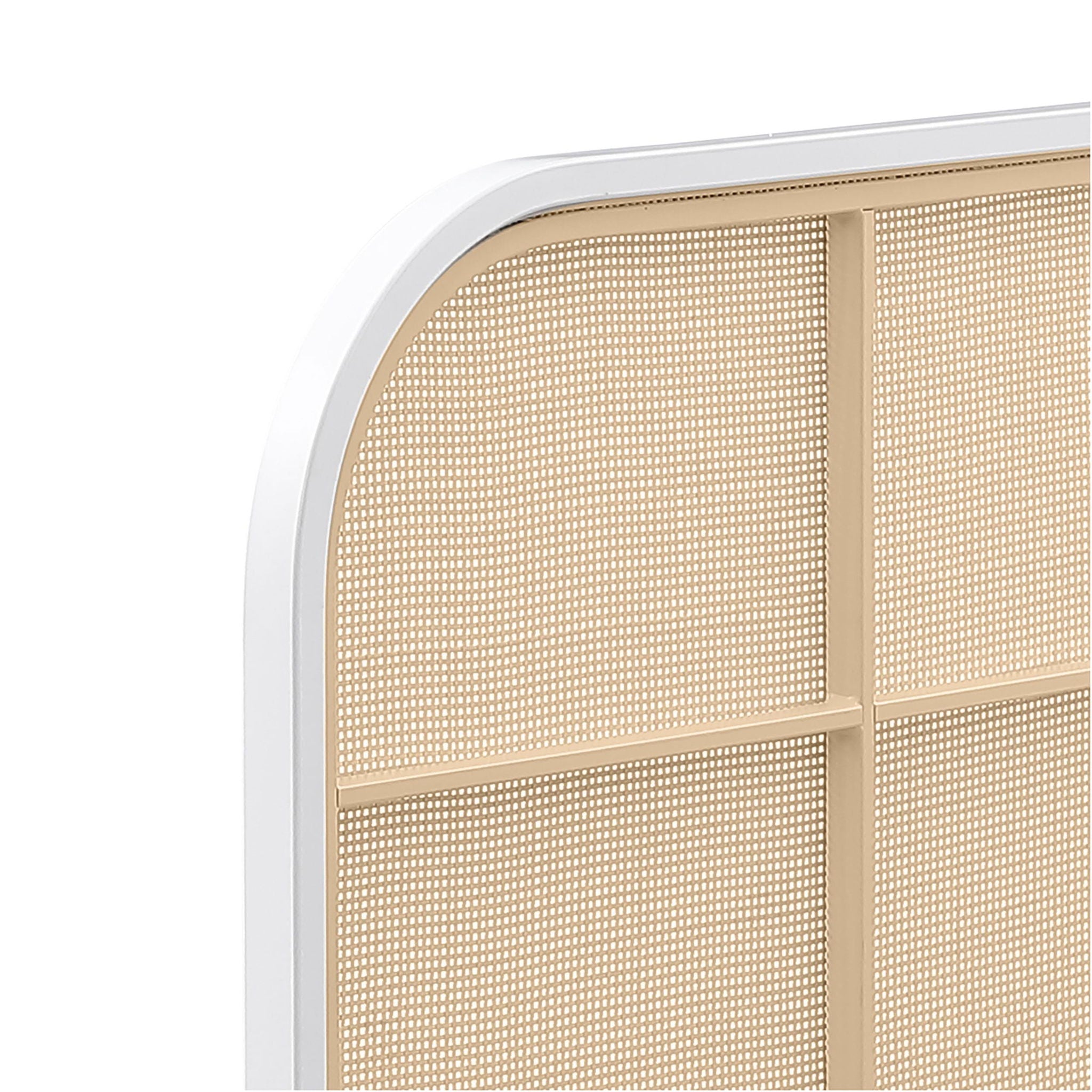 Amherst Radio Weave Rattan Metal Eastern King Bed White