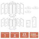 Corner Curio Cabinet With Lights, Adjustable Tempered Glass Shelves, Mirrored Back, Display Cabinet (E26 Light Bulb Not Included) - Walnut