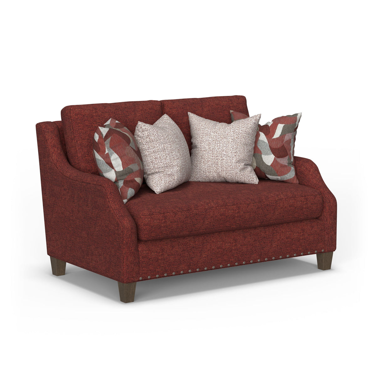 Gianna - Fabric Bench Loveseat With Nailhead Trim