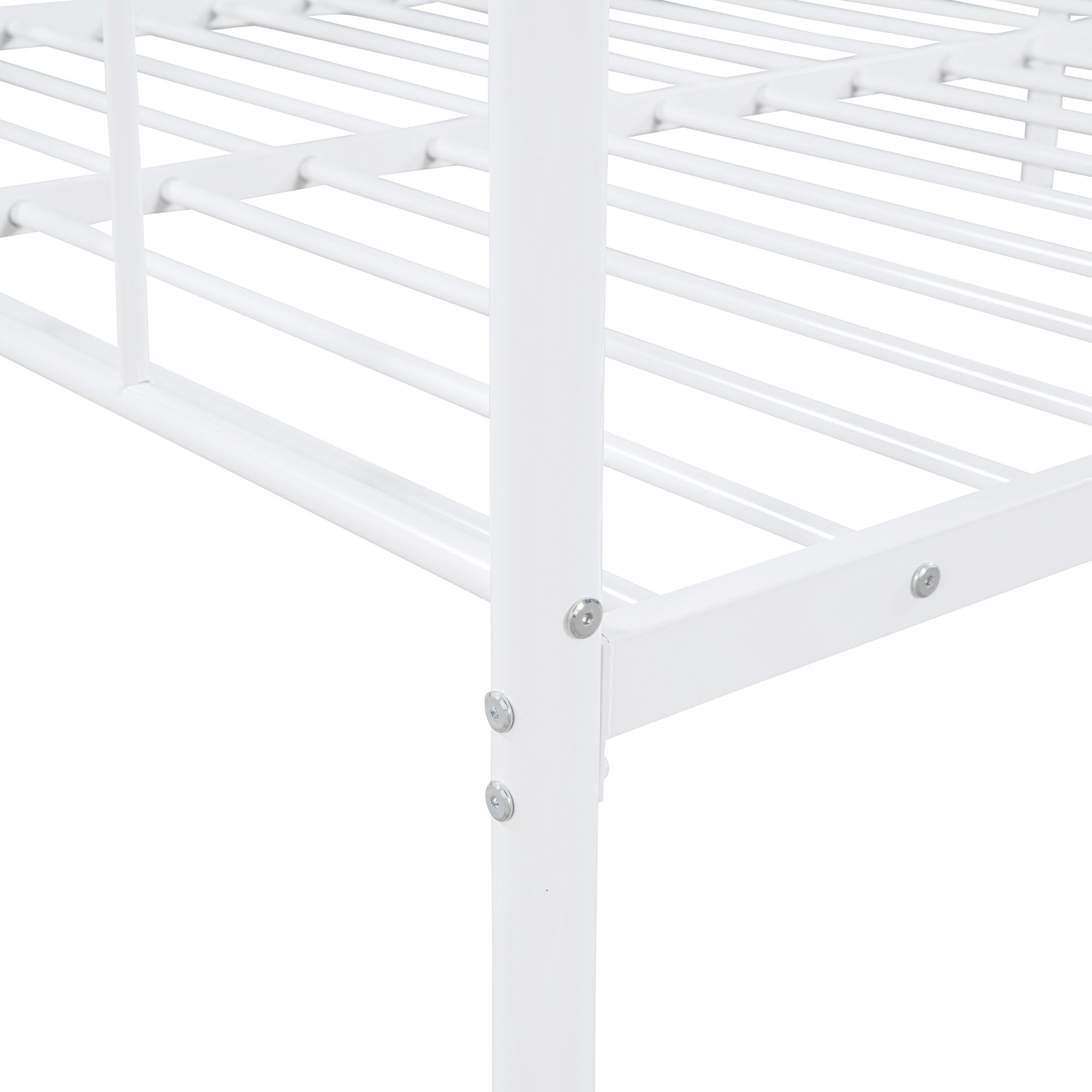 Full Size Metal Daybed with Twin Size Adjustable Trundle, Portable Folding Trundle, White(OLD SKU:MF293736AAK)