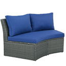 10 Piece Outdoor Sectional Half Round Patio Rattan Sofa Set