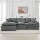 Cloud Sectional Sofa With Double Layer Cushion And Side Pockets, Free-Combined