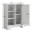 Classic Freestanding Bathroom And Kitchen Storage Cabinet With Adjustable Shelves - White