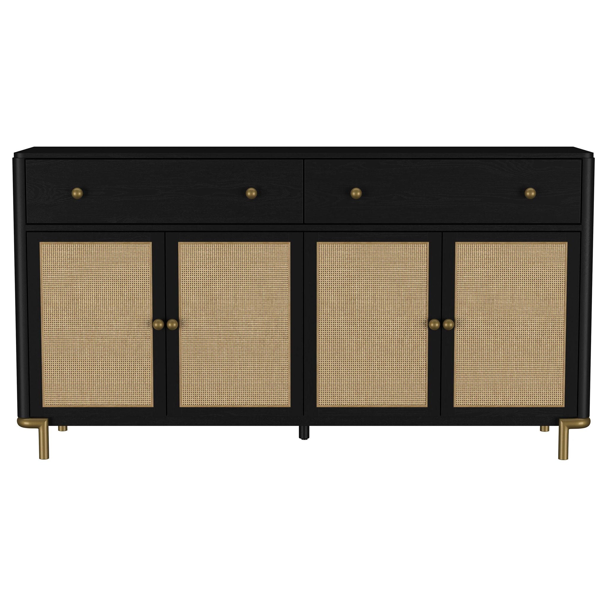 Arini 2-drawer Cane Door Dining Sideboard Server Black