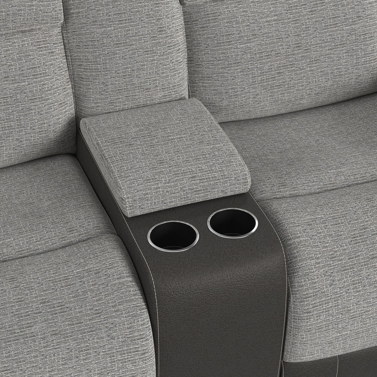 Hornet Motion Glider Loveseat With Console in Dark Gray by Elements International, view 7