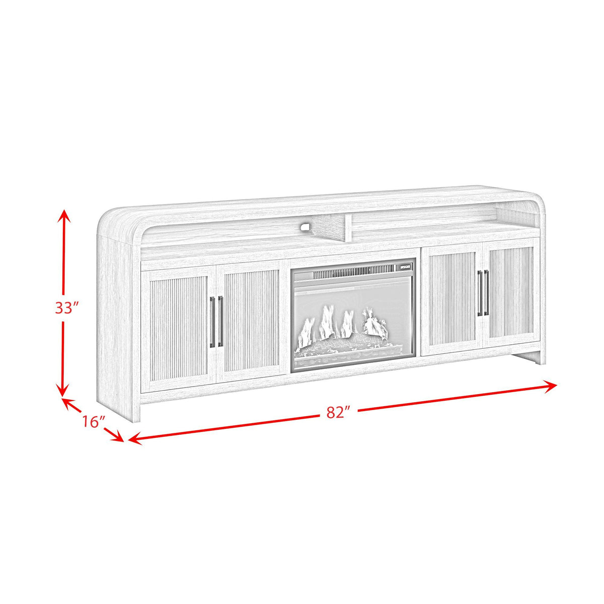 Ridgemont TV Console in Black by Elements International, view 20