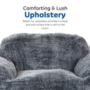 Living Room Bean Bag Sofa Chair With Memory Foam Fillings, Soft Upholstered Bean Bag Armchair - Black / Gray