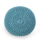Moro - Knitted Cotton Round Pouf With Pumpkin Shape