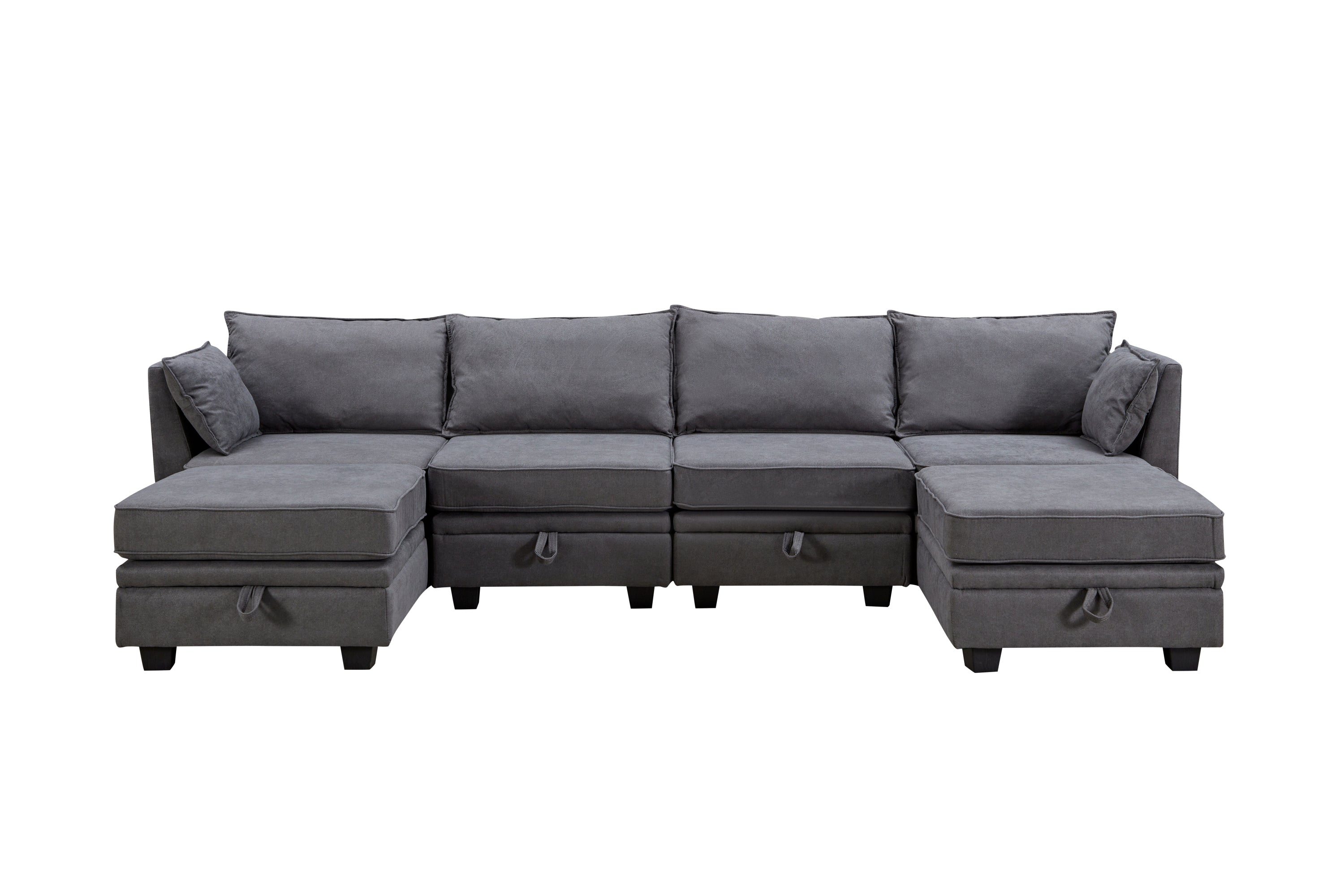U_Style Modern Large U-Shape Modular Sectional Sofa, Convertible Sofa Bed with Reversible Chaise for Living Room, Storage Seat