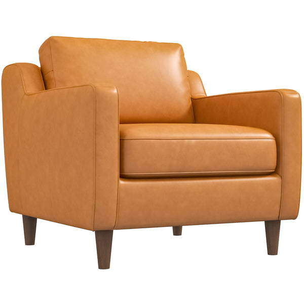 Cooper - Tan Leather Lounge Chair - Orange