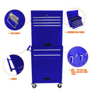 6 Drawer Lockable Tool Cabinet On Wheels, Steel Rolling Tool Chest With Detachable Toolbox