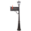 Stratford - Heavy Duty Cast Aluminum Mailbox With Post And Solar Light, Fluted Base, Decorative Modern Mailbox - Brown