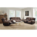 Jaylen - Motion Sofa - Toffee & Espresso Polished Microfiber