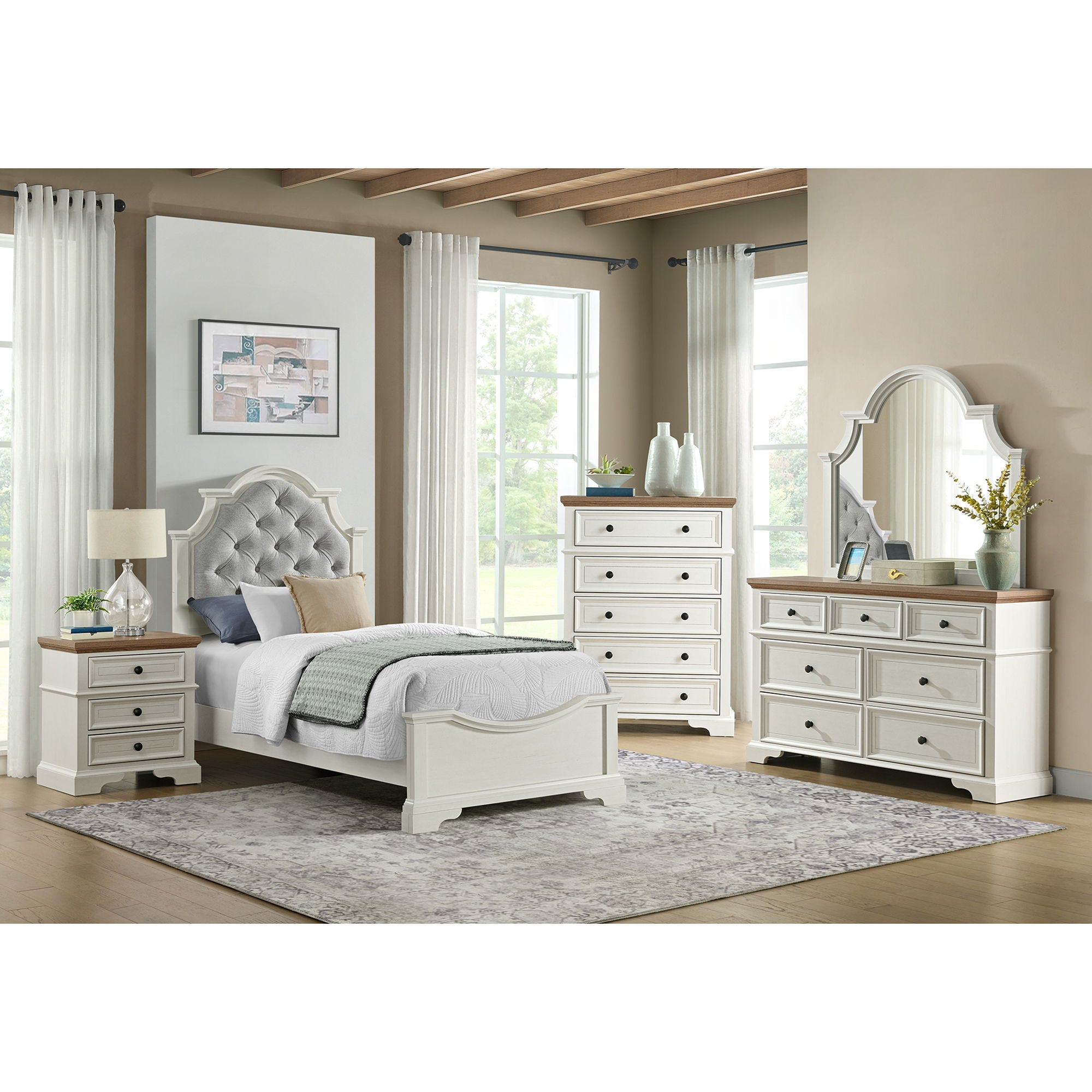Eastwood Youth 5-Drawer Chest in Brown And White by Elements International, view 5