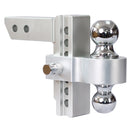 Alu - Adjustable Trailer Drop Hitch With 2" Receiver, 6" Adjustment - Silver