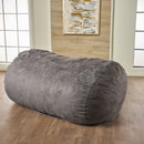 Flora - Traditional 6.5 Foot Suede Bean Bag - Charcoal