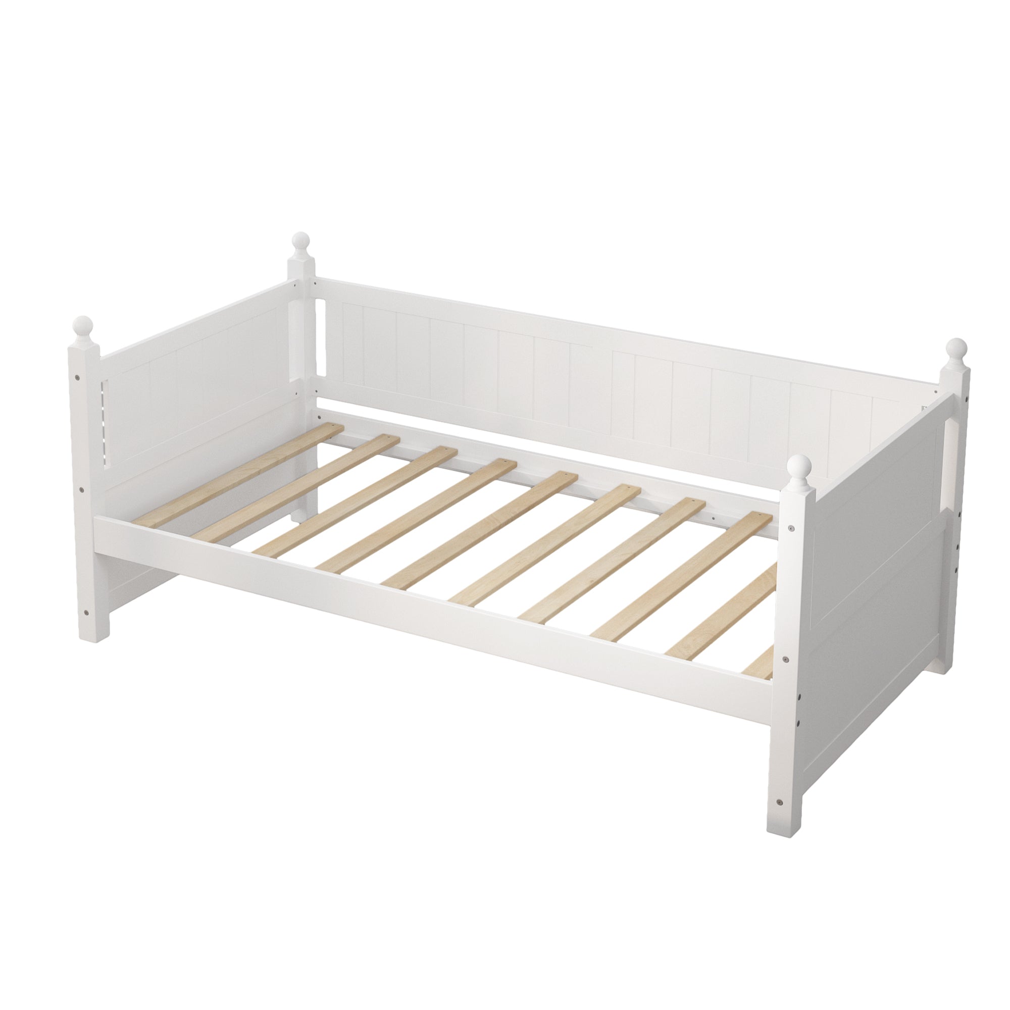 Twin Size Solid Wood Daybed with 2 drawers for Limited Space Kids, Teens, Adults, No Need Box Spring, White - Atlantic Fine Furniture Melbourne FL