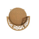 Bohemia - Outdoor Brown Wicker Bar Stool (Set of 2) With Metal Frame And Faux Rattan - Light Brown