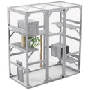 Outdoor Cat House, Diy Cat Enclosure Catio With Double Enter Doors