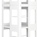 4 Tier All Steel Rotating Bookshelf With 360° Wheels, Large Size Sturdy & Spacious Book Rack, New Style Bookshelf - White