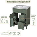 Elegant Bathroom Vanity With Ceramic Sink, Soft Close Doors And Drawers, Double Storage Racks