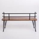 Outdoor Bench With Powder Coated Iron Frame - Teak