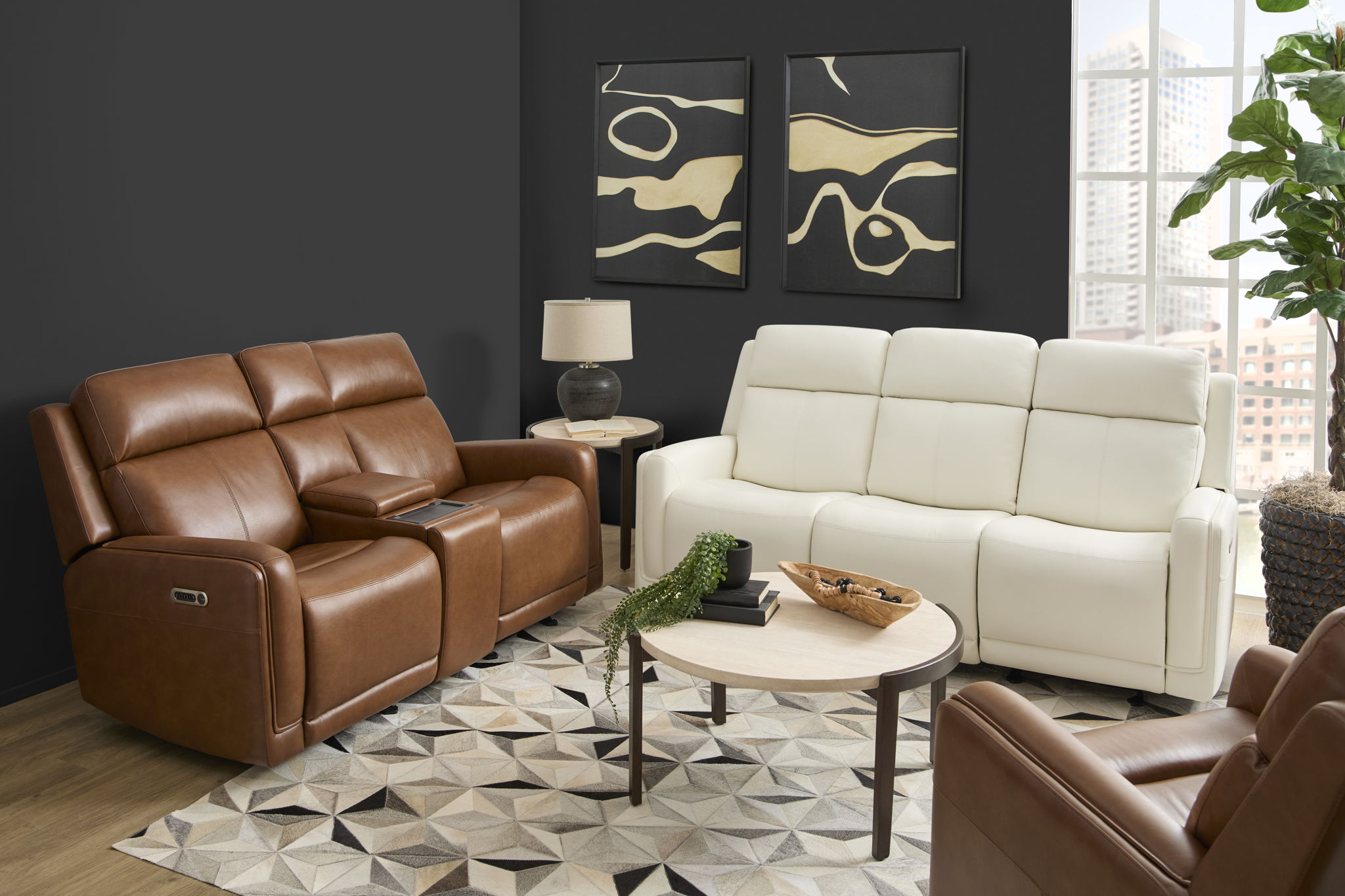 Alister - Power Gliding Loveseat With Console, Power Headrests & Lumbar