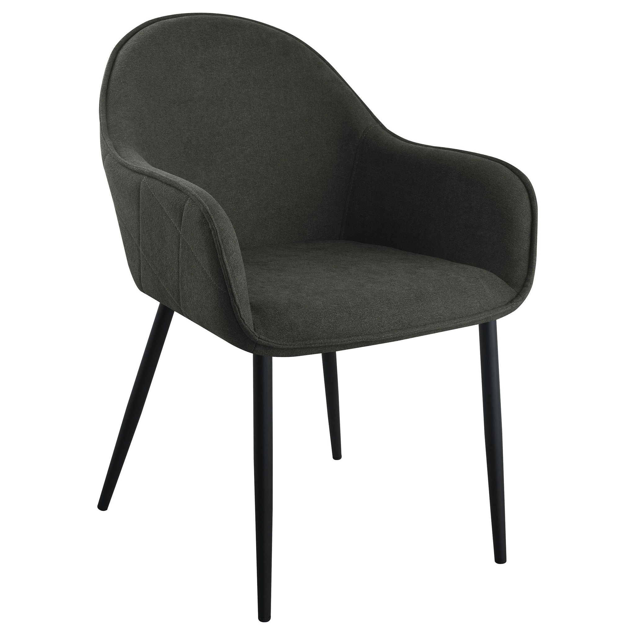 Emma Fabric Upholstered Dining Arm Chair Charcoal (Set of 2) - Atlantic Fine Furniture Melbourne FL
