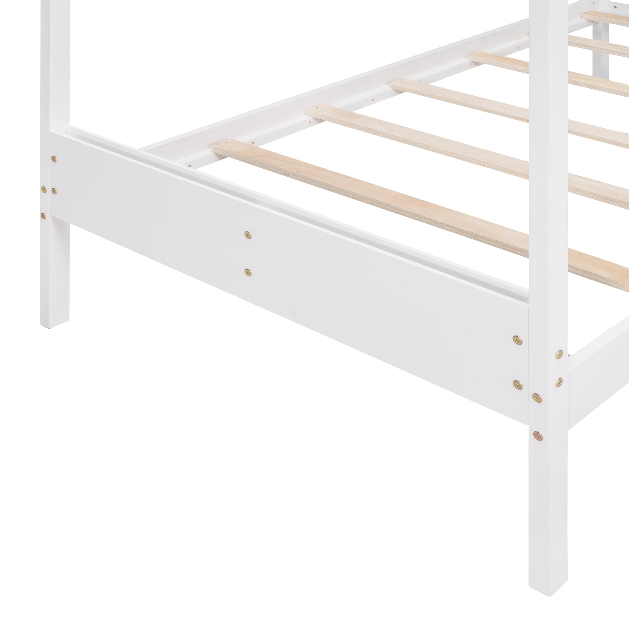Twin Size Wood House Bed with Storage Space, White(OLD SKU: LP000001AAK) - Atlantic Fine Furniture Melbourne FL