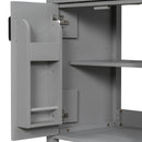 Bathroom Vanity With Ceramic Sink, Soft Close Doors, Flip Drawer, Double Layer Door Shelves