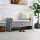 Modern Teddy Upholstered Large Bed End Bench With Arms And Storage