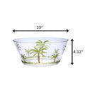 Palm Tree Acrylic Serving Bowls, Unbreakable Large Plastic Bowls