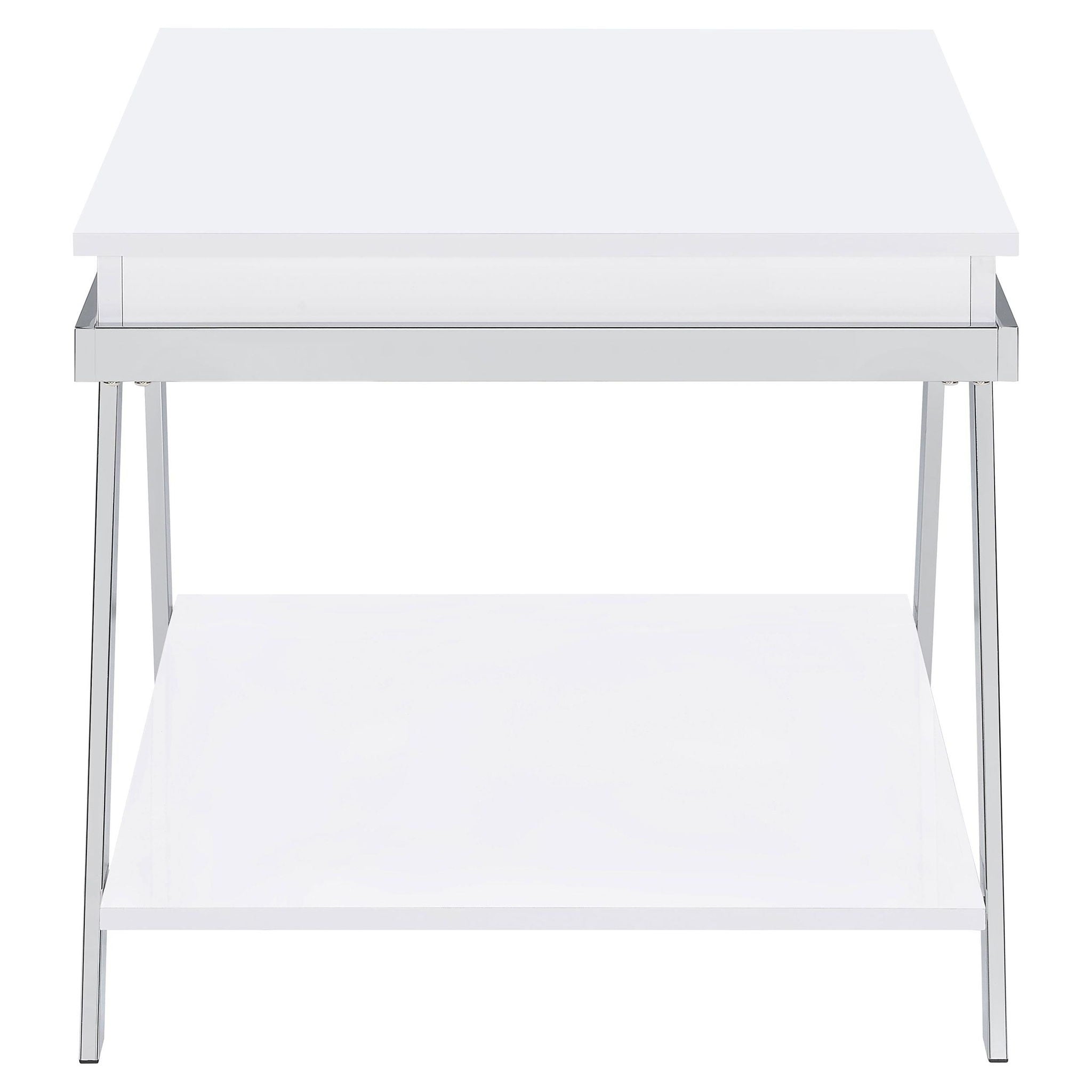 Marcia Rectangular Side End Table White High Gloss