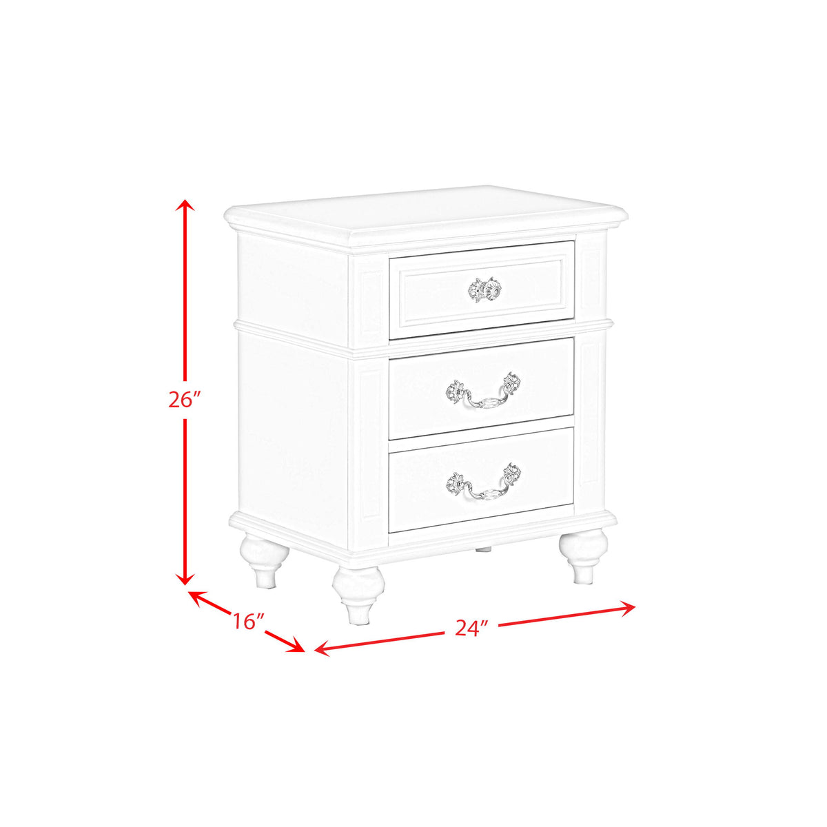 Alana Nightstand in White by Elements International, view 7