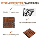 Acacia Wood Interlocking Deck Tiles Checker Pattern For Outdoor Flooring