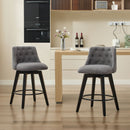 Swivel Bar Stools & Button Tufted Back (Set of 2)