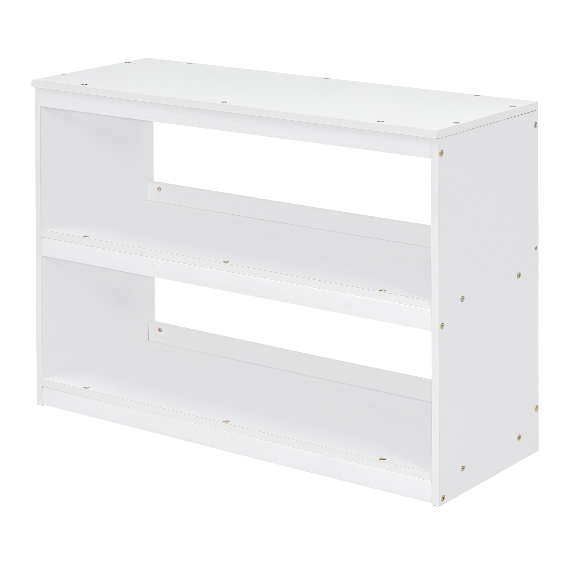 Twin Size Loft Bed with Retractable Writing Desk and 3 Drawers, Wooden Loft Bed with Storage Stairs and Shelves, White - Atlantic Fine Furniture Melbourne FL