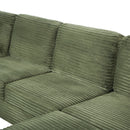 Upholstered U-Shaped Sectional Sofa With Movable Ottoman And Side Storage Pockets
