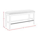 Bellevue - Counter Bench With Beige Fabric - Antique White