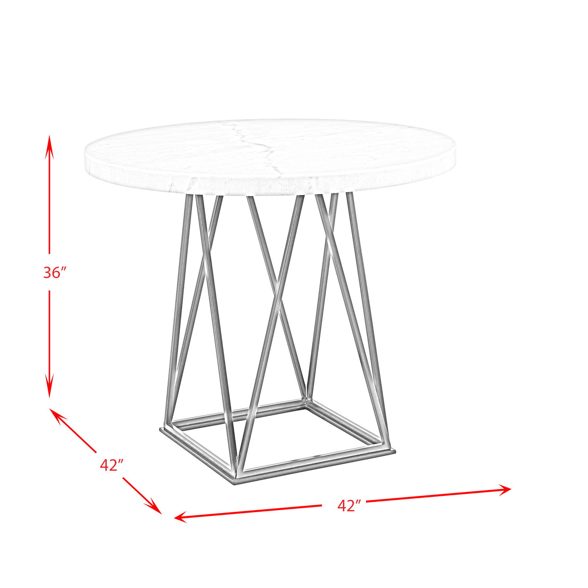 Riko Round Counter Height Dining Table in White by Elements International, view 6