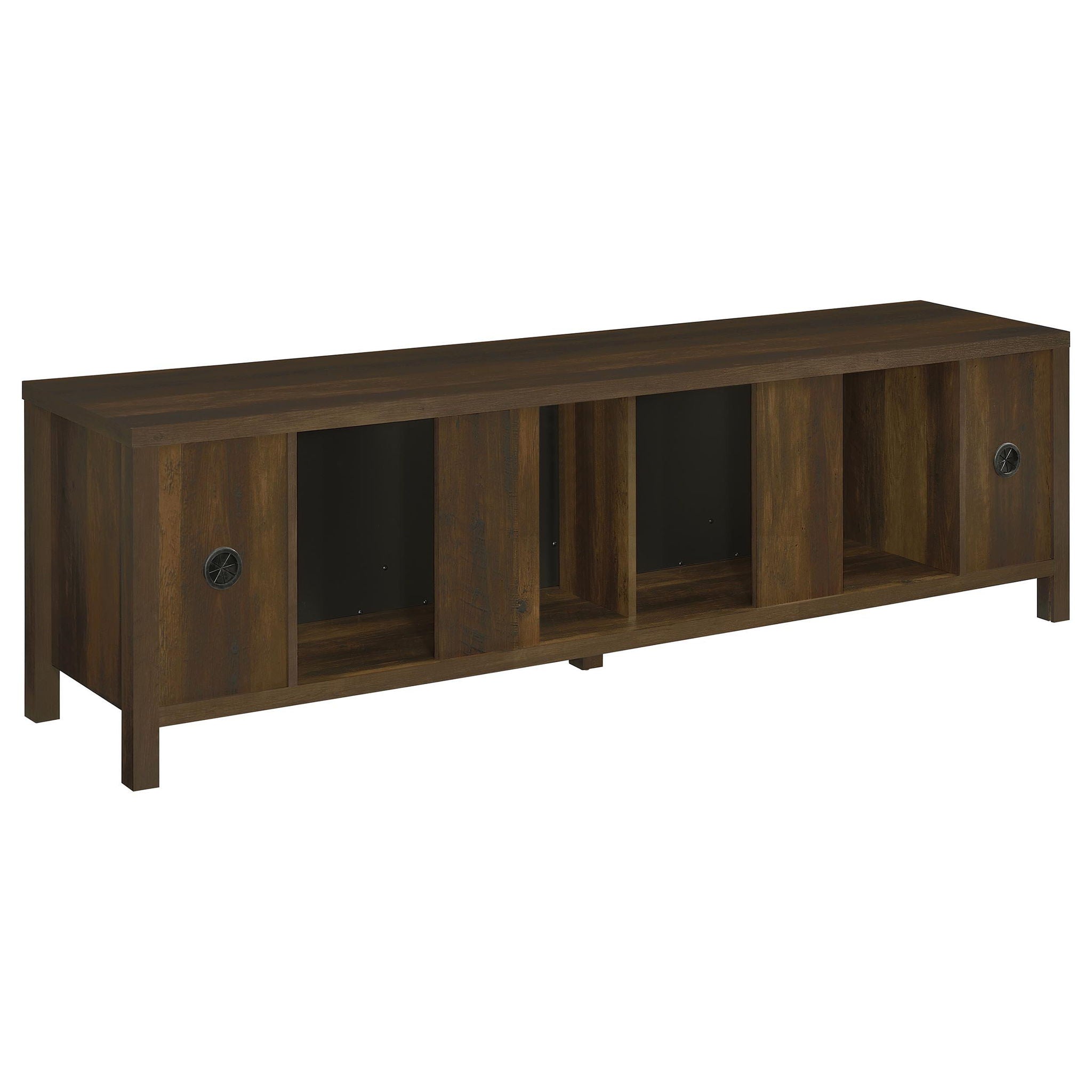 Carey 79-inch TV Stand Fireplace Media Console Dark Pine