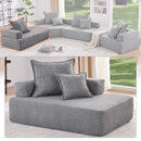 Frame For Oversized Modular U Shaped Sectional, Floor Couch Convertible Compressed Couch Spacious Foam Filled Sofa