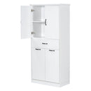 Modern Bathroom Storage Cabinet With Two Laundry Baskets, One Drawer, Adjustable Shelf