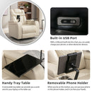 270 Degree Swivel Power Recliner With Tray Table, Phone Holder, Cup Holder, USB Port