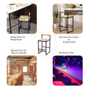 Stylish (Set of 2) Bar Stools With Backrest And Paper Rope Woven Seat, Counter Height Dining Chairs For Kitchen - Natural